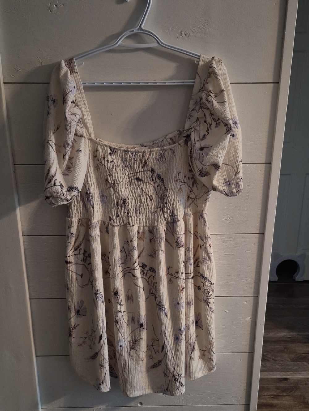 H&M Cream Dress with Lavender Floral Print